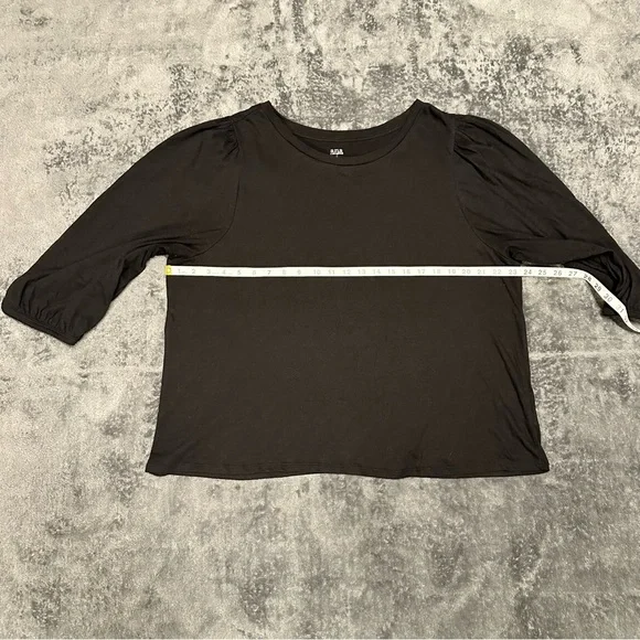 a.n.a Black Puff Sleeve Long Sleeve Top - Picture 3 of 5